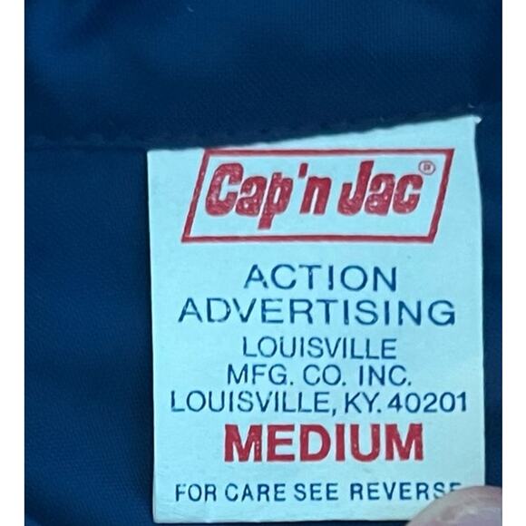 Cap N Jac  Action Advertising Navy Thin Vintage Windbreaker Stripes-Size Medium - Picture 6 of 6